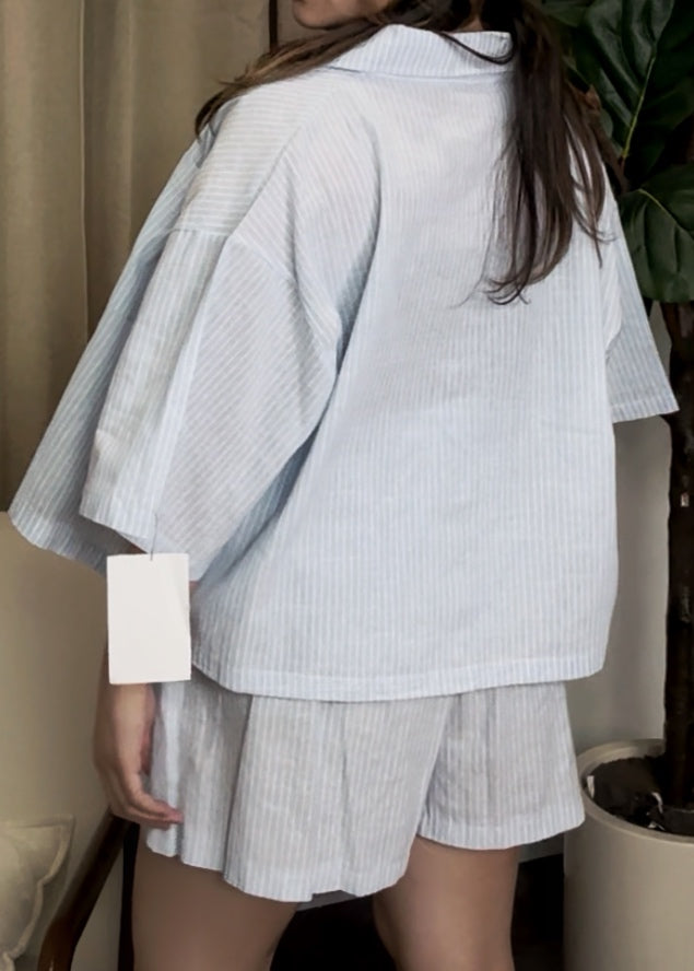 Blue Stripe Relaxed Co-Ord Set