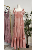 Gingham Tie-Strap Maxi Dress