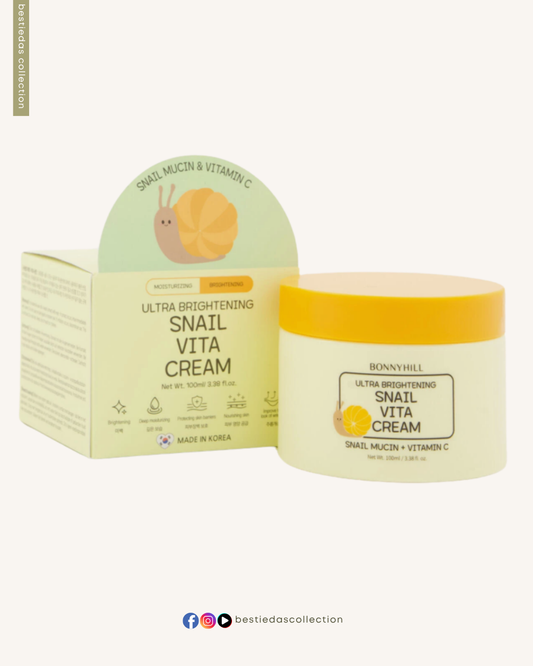 Bonnyhill Snail Vita Cream – Ultra Brightening Cream with Snail Mucin + Vitamin C (100ml)