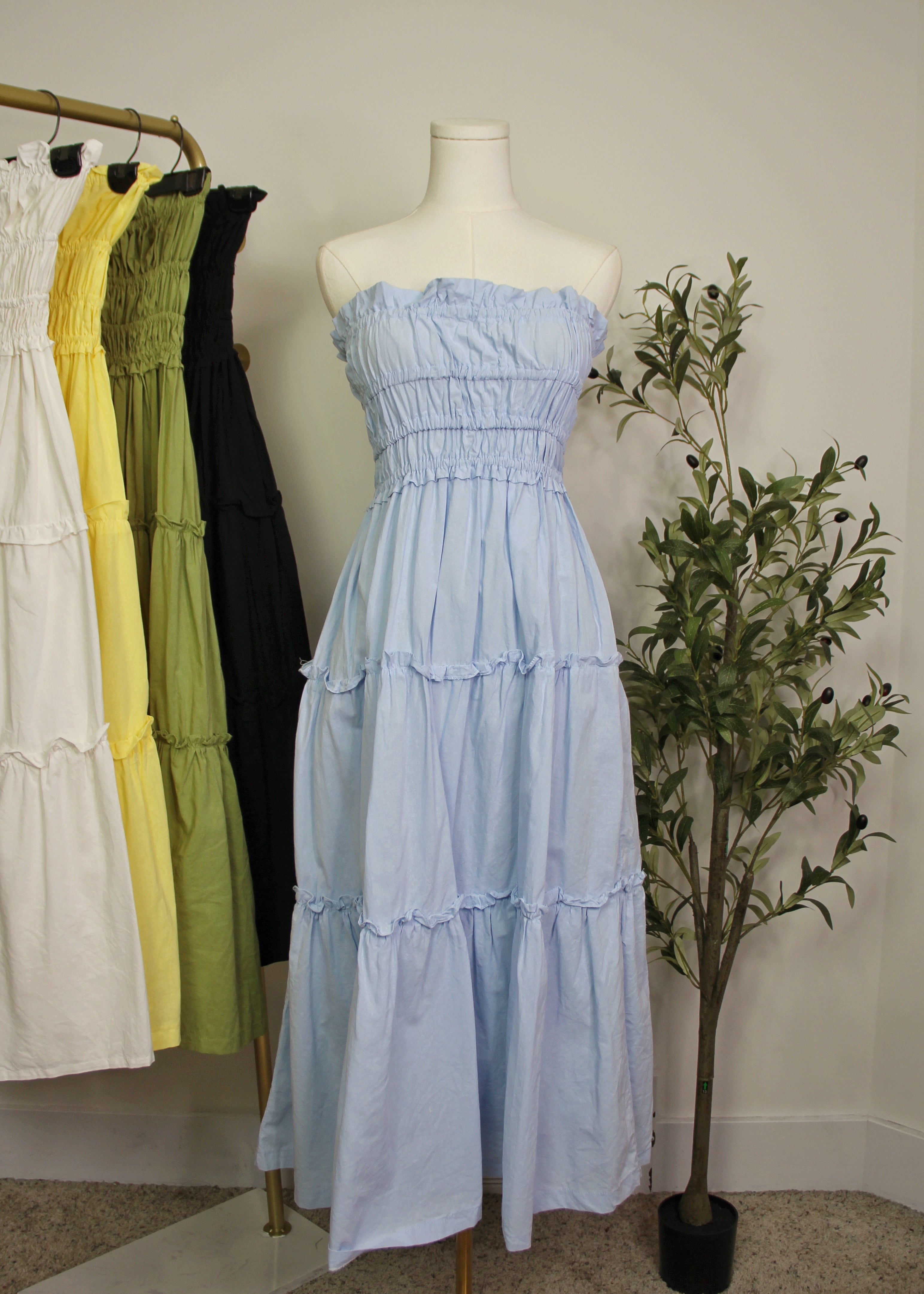 Smocked Tiered Midi Dress