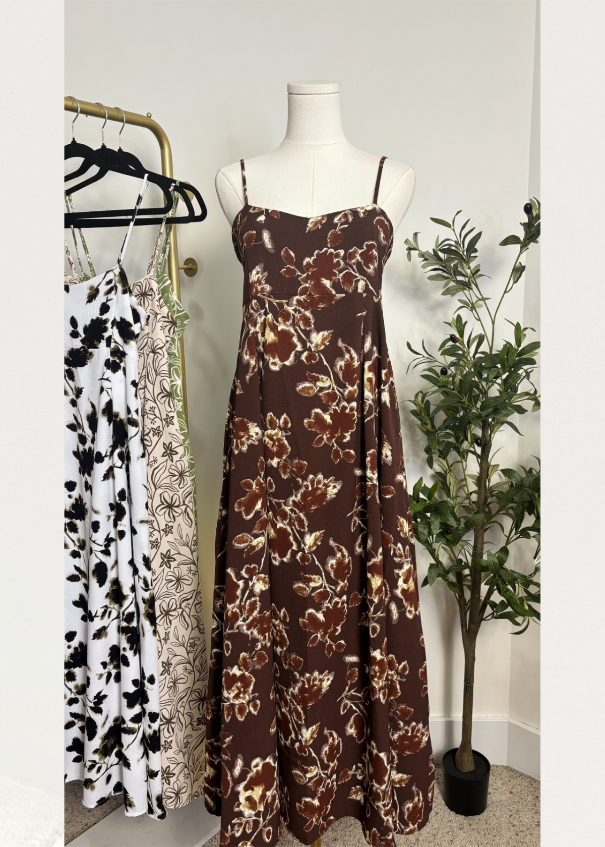 Floral A-Line Maxi Dress