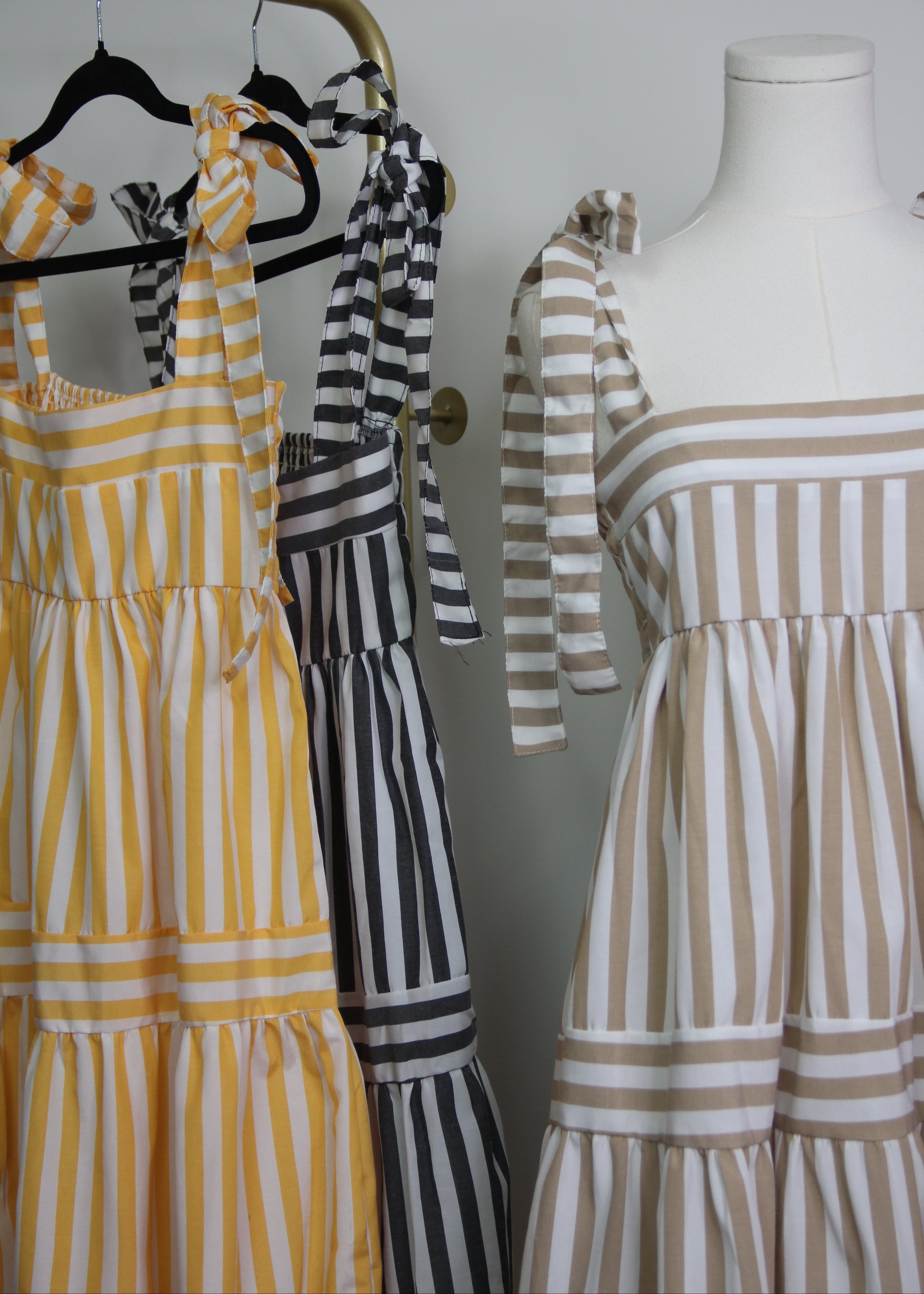 Striped Tie Strap Maxi