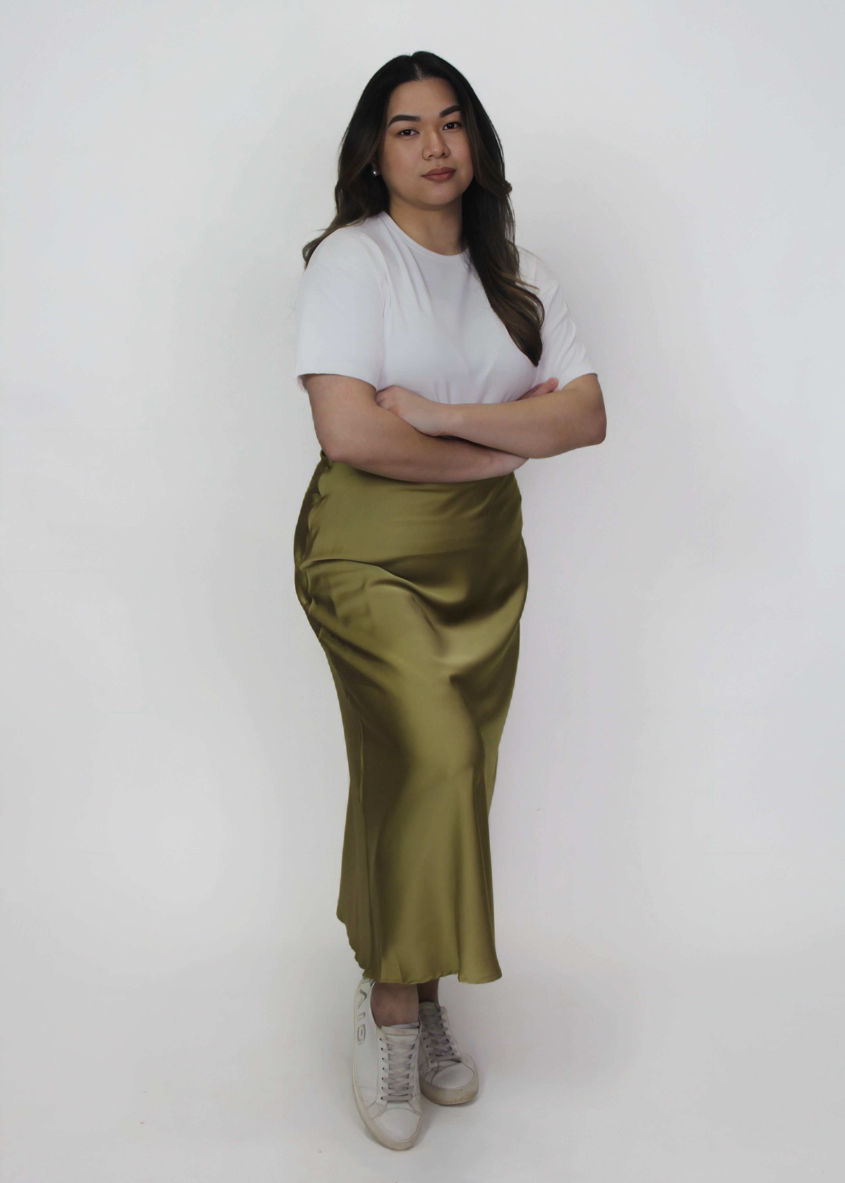 Satin Midi Skirt