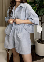 Blue Stripe Relaxed Co-Ord Set