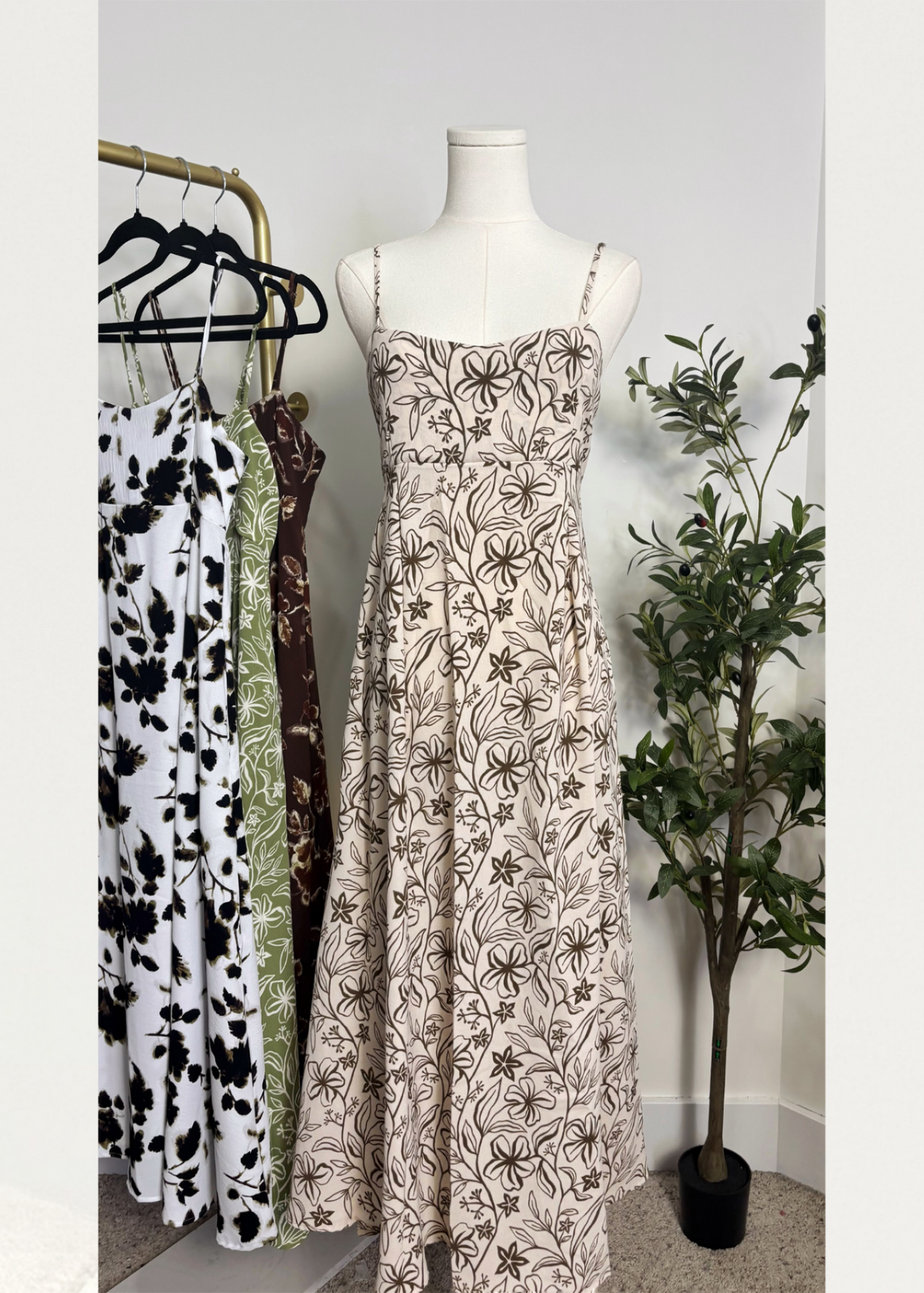 Floral A-Line Maxi Dress