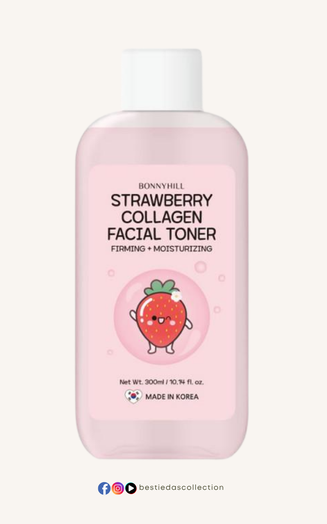 Bonnyhill Strawberry Collagen Facial Toner – Firming & Moisturizing (300ml)