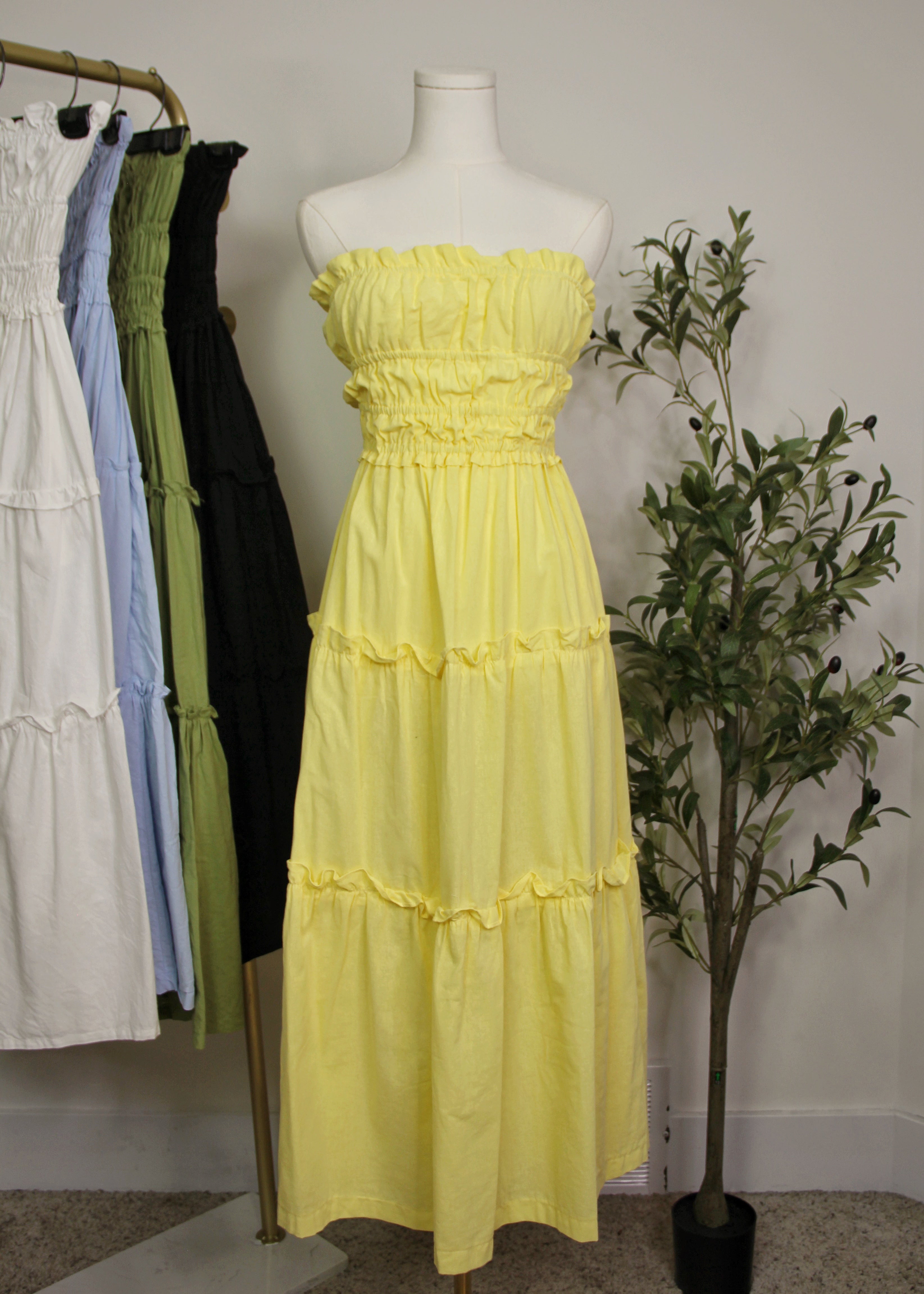 Smocked Tiered Midi Dress