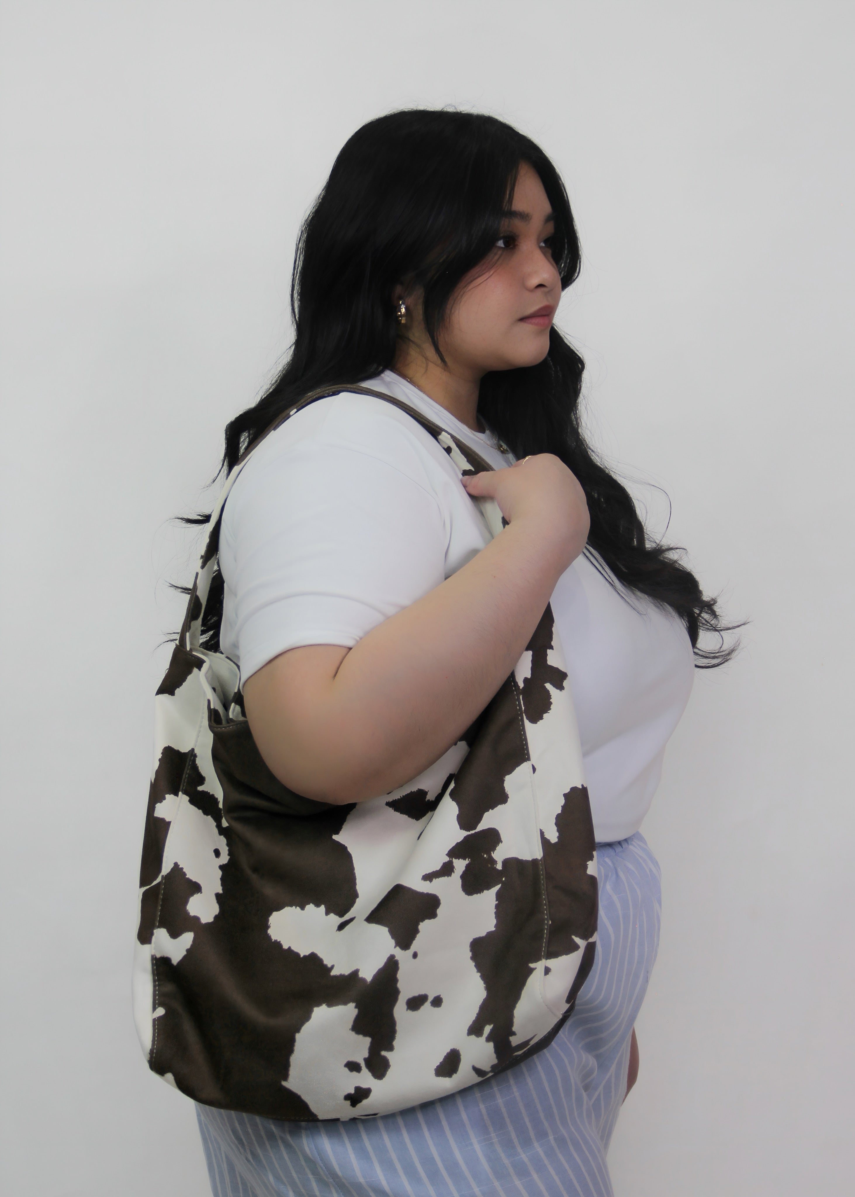 Cow Print Shoulder Tote Bag