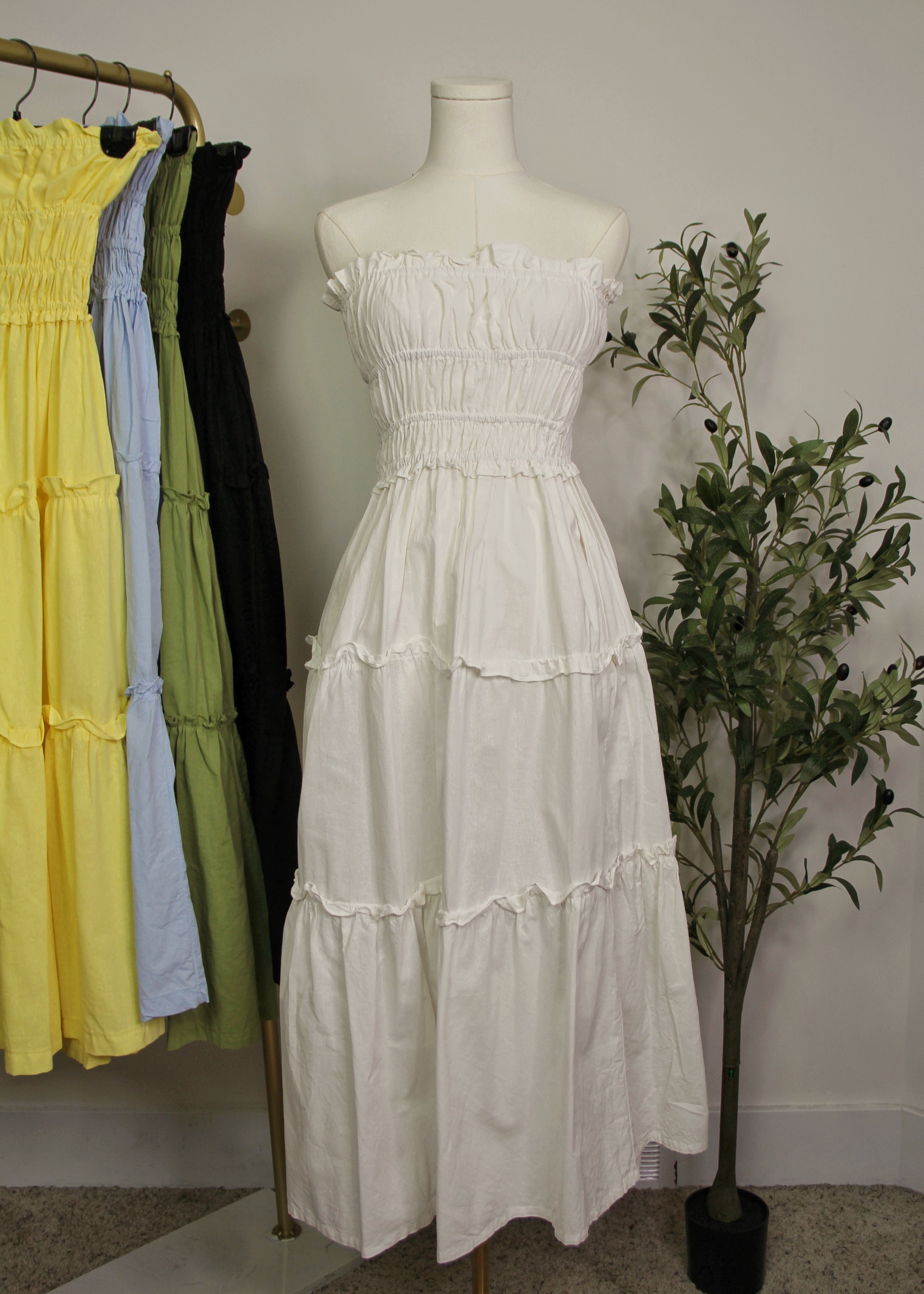 Smocked Tiered Midi Dress