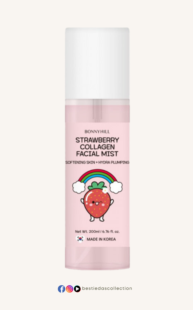 Bonnyhill Strawberry Collagen Facial Mist – Hydra Plumping & Refreshing (200ml)