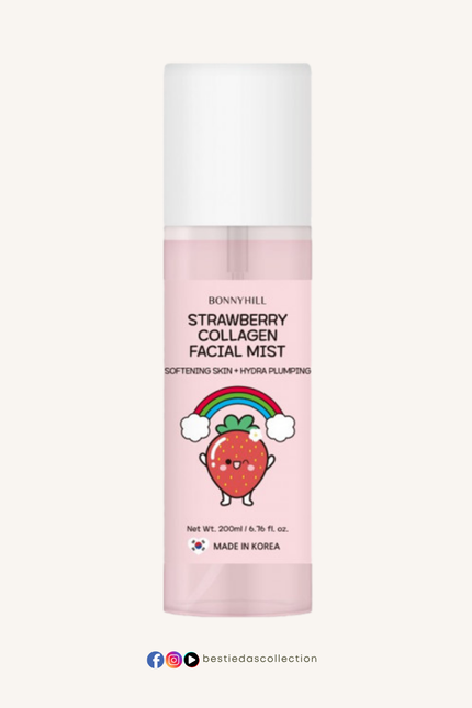 Bonnyhill Strawberry Collagen Facial Mist – Hydra Plumping & Refreshing (200ml)