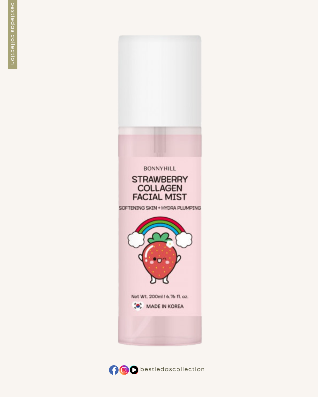 Bonnyhill Strawberry Collagen Facial Mist – Hydra Plumping & Refreshing (200ml)