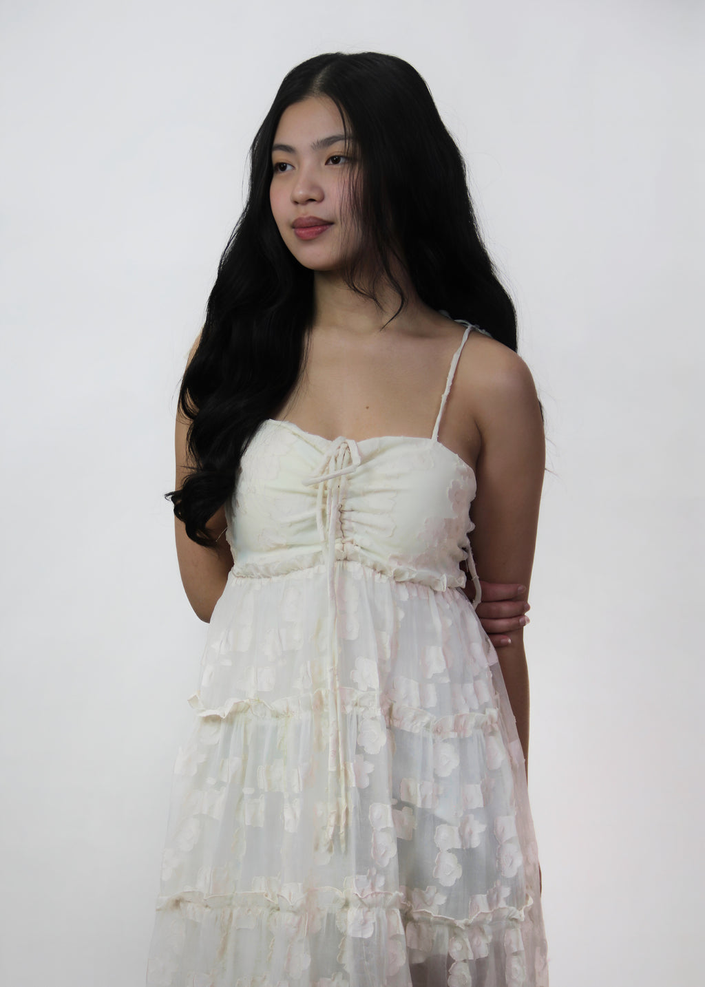 Petal Padded Lace Dress