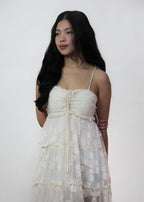 Petal Padded Lace Dress