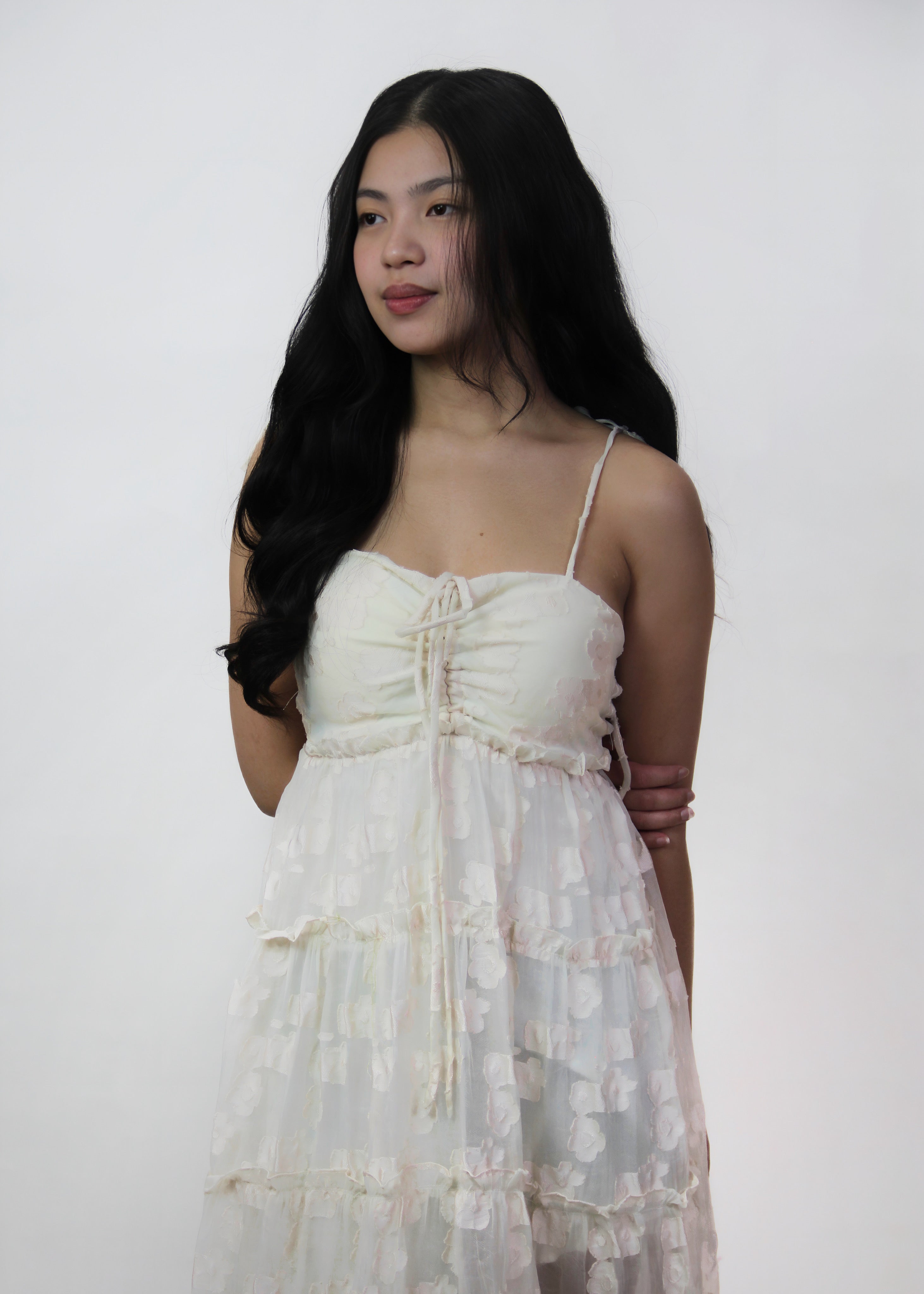 Petal Padded Lace Dress