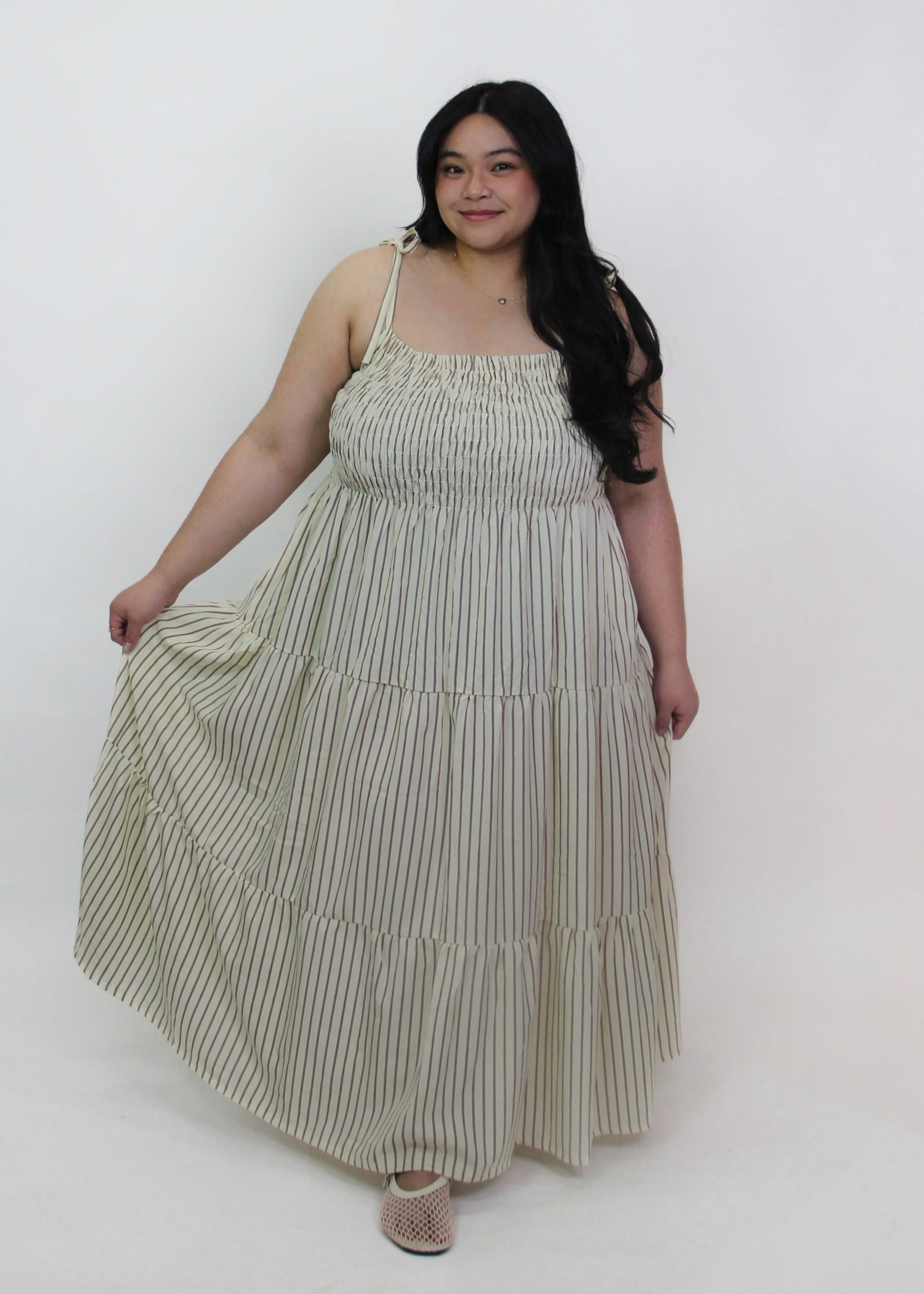 Ribbed Smocked Maxi Dress