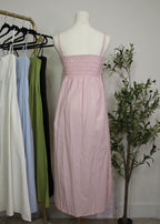 Pleated Linen Maxi Dress