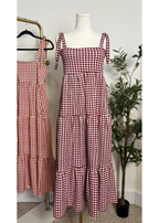 Gingham Tie-Strap Maxi Dress