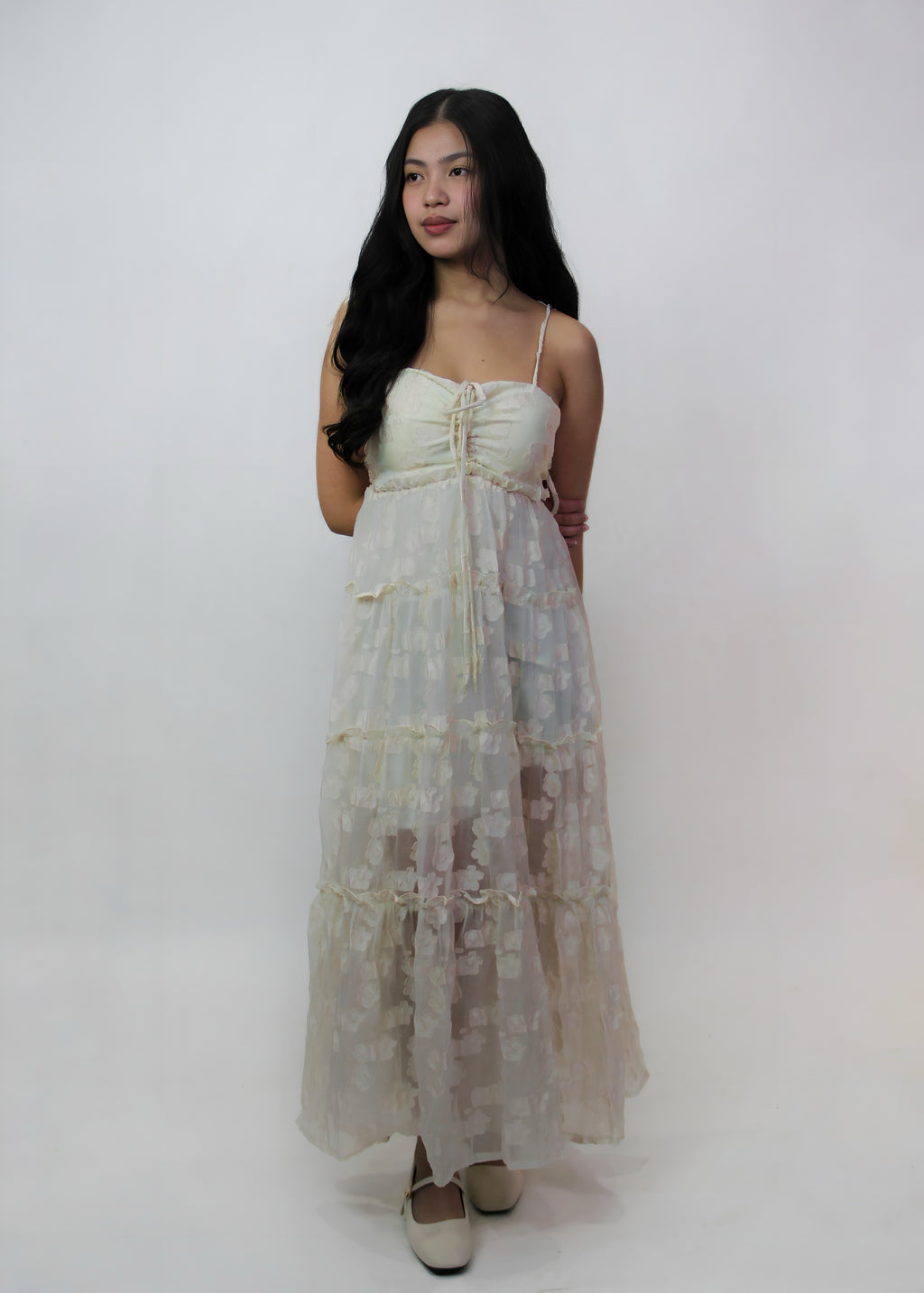 Petal Padded Lace Dress