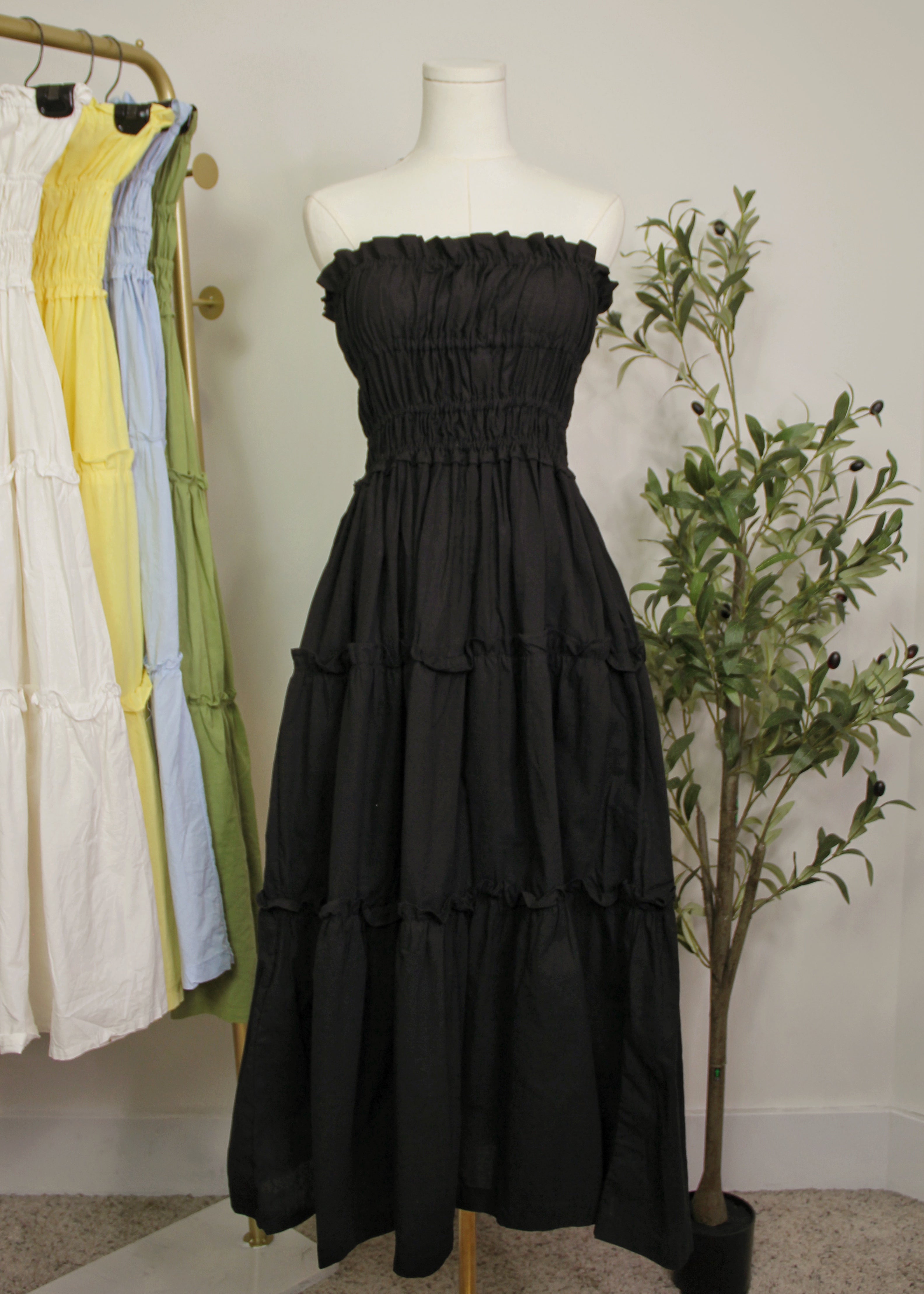 Smocked Tiered Midi Dress