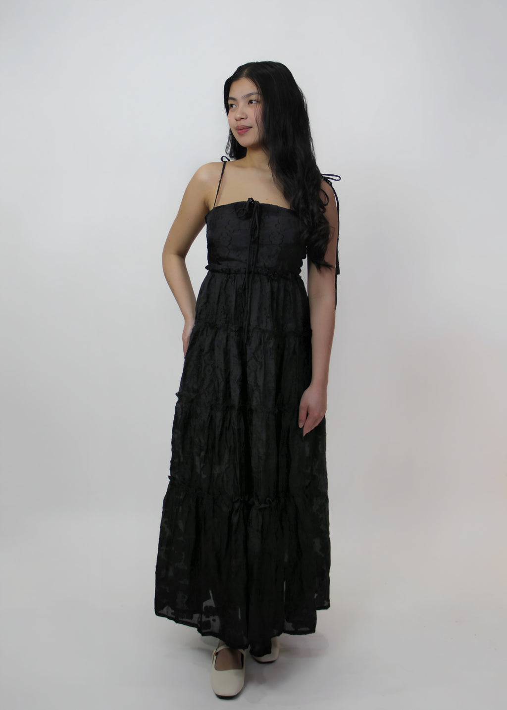 Petal Padded Lace Dress