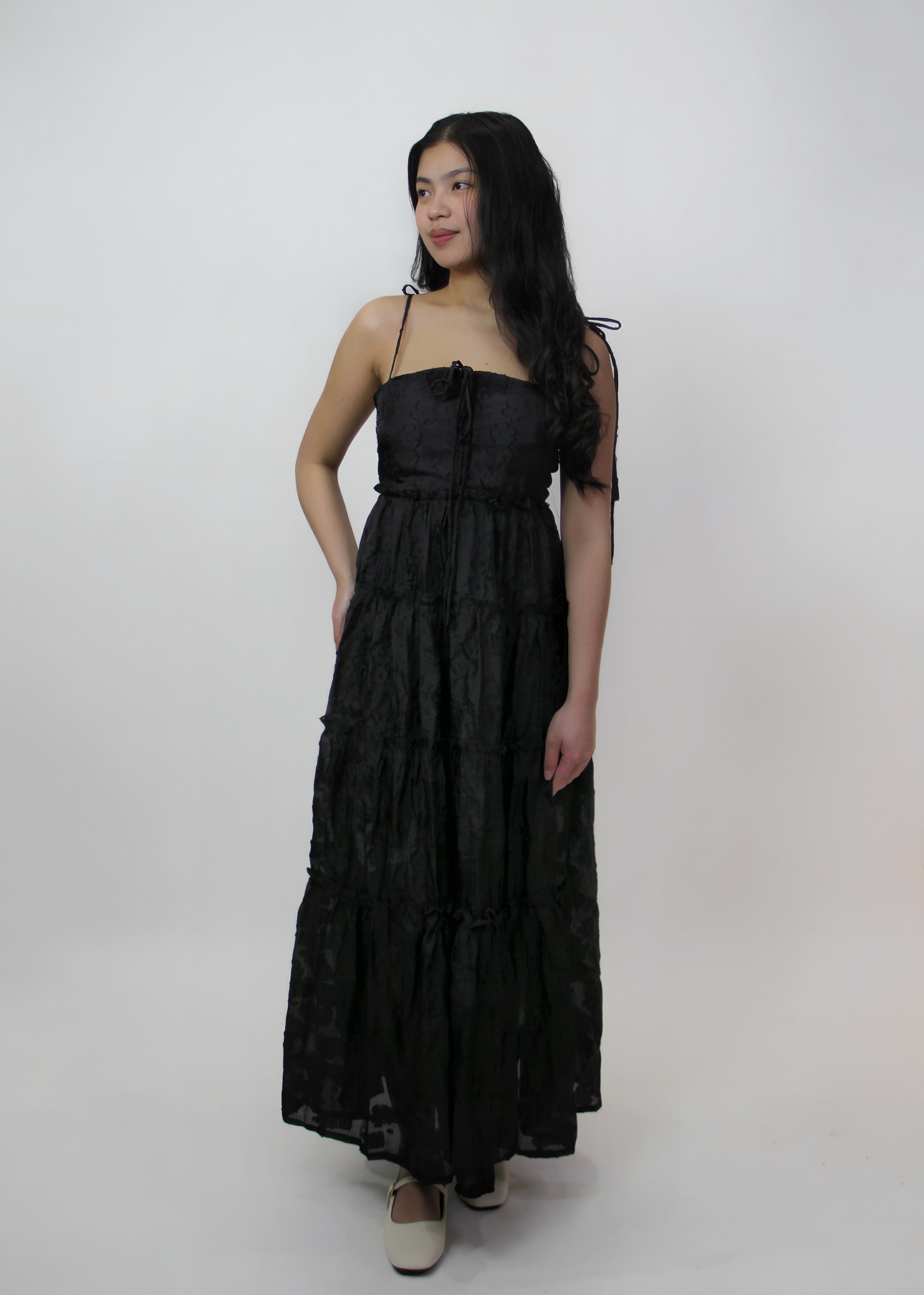 Petal Padded Lace Dress