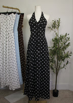 Polka Dot Halter Maxi Dress