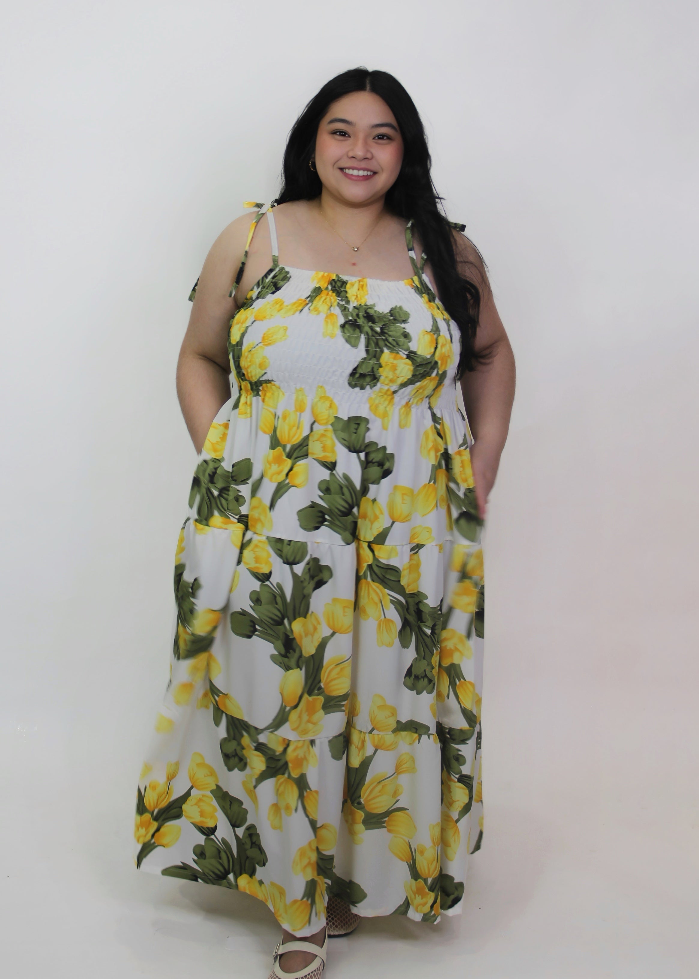 Ribbed Smocked Maxi Dress