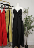 Ruched Tie-Front Maxi Dress