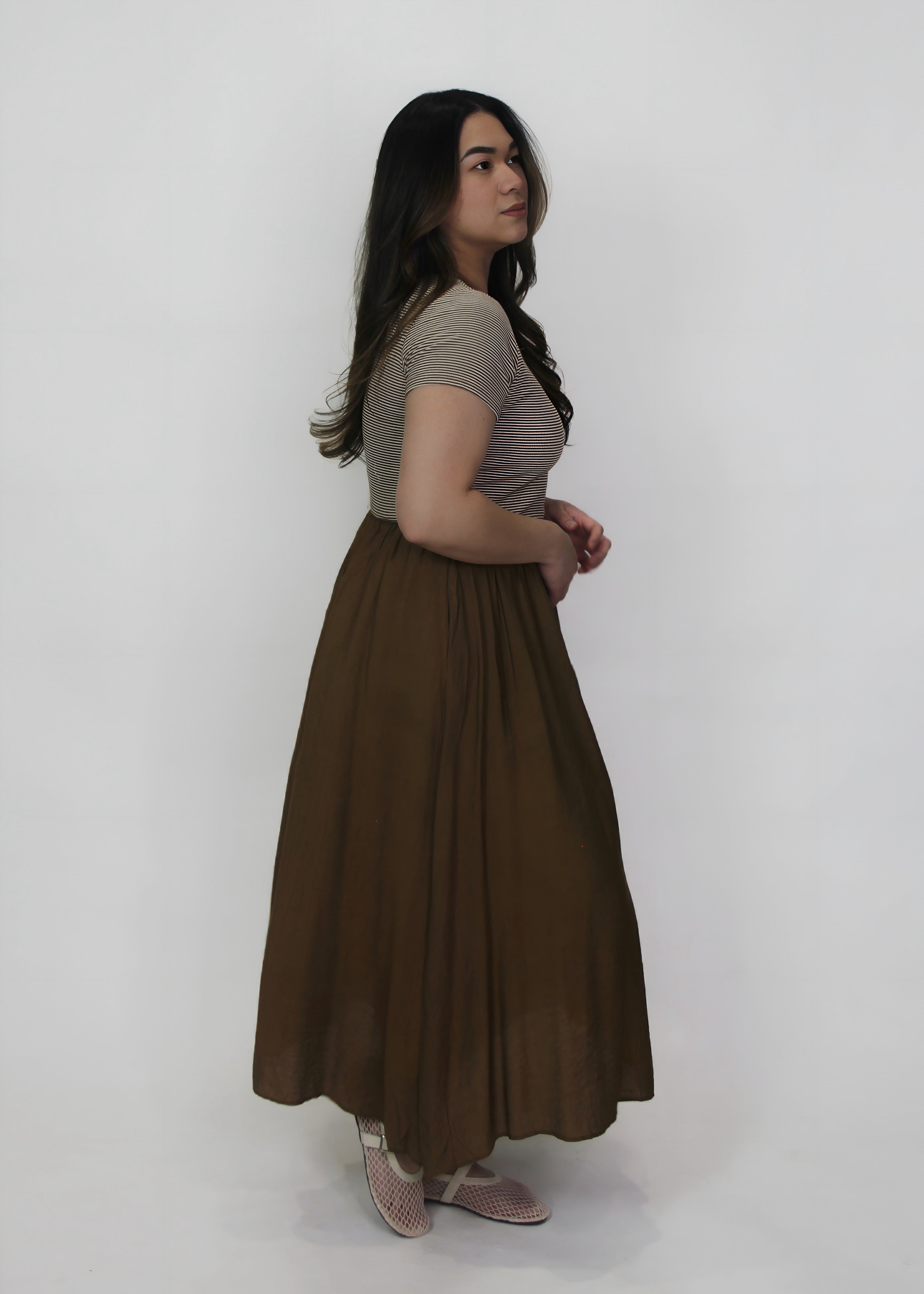 Knit & Cotton Midi Dress