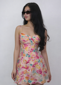 Floral Chiffon Mini Dress – Adjustable Strap