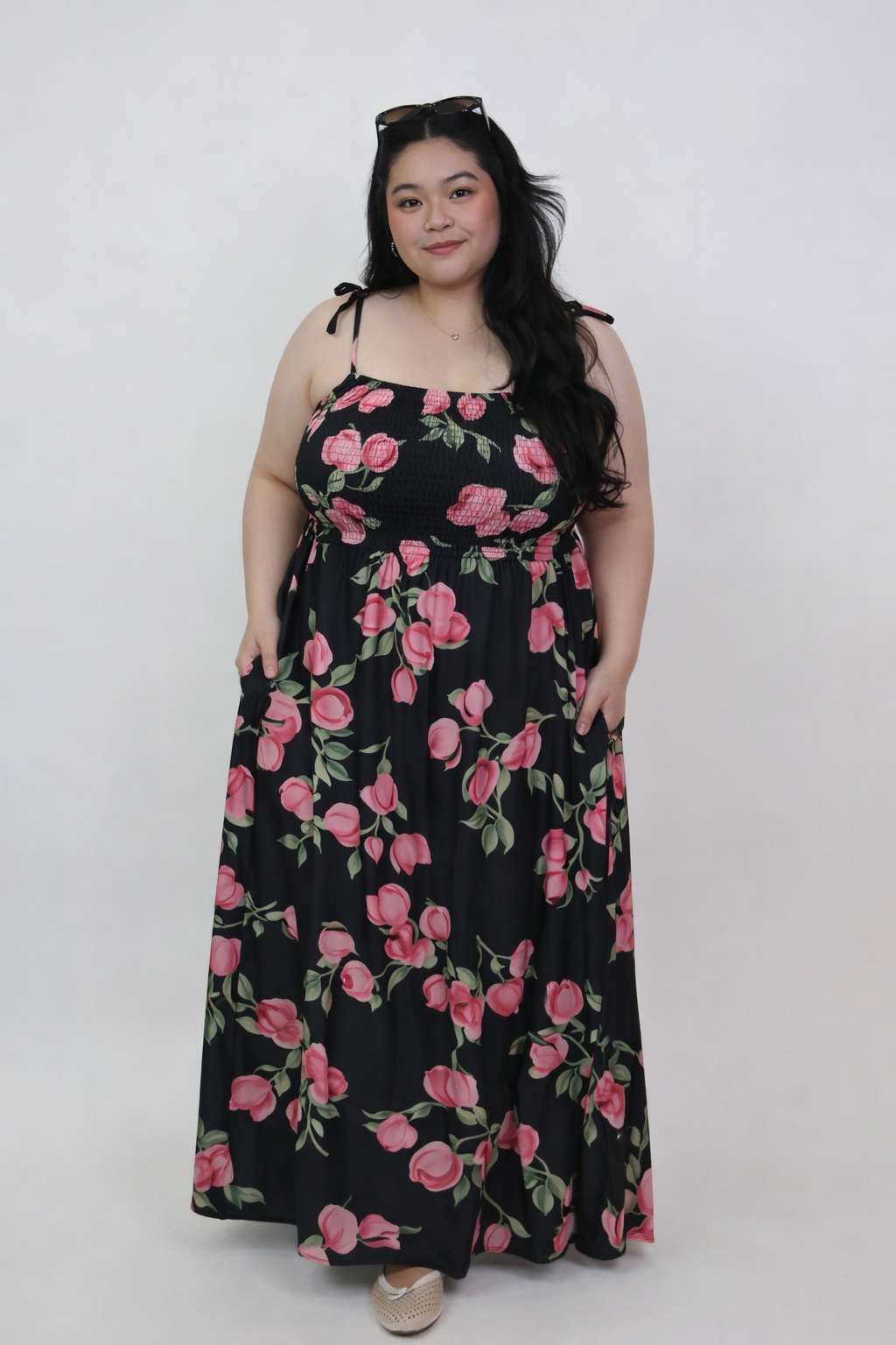 Ribbed Smocked Maxi Dress