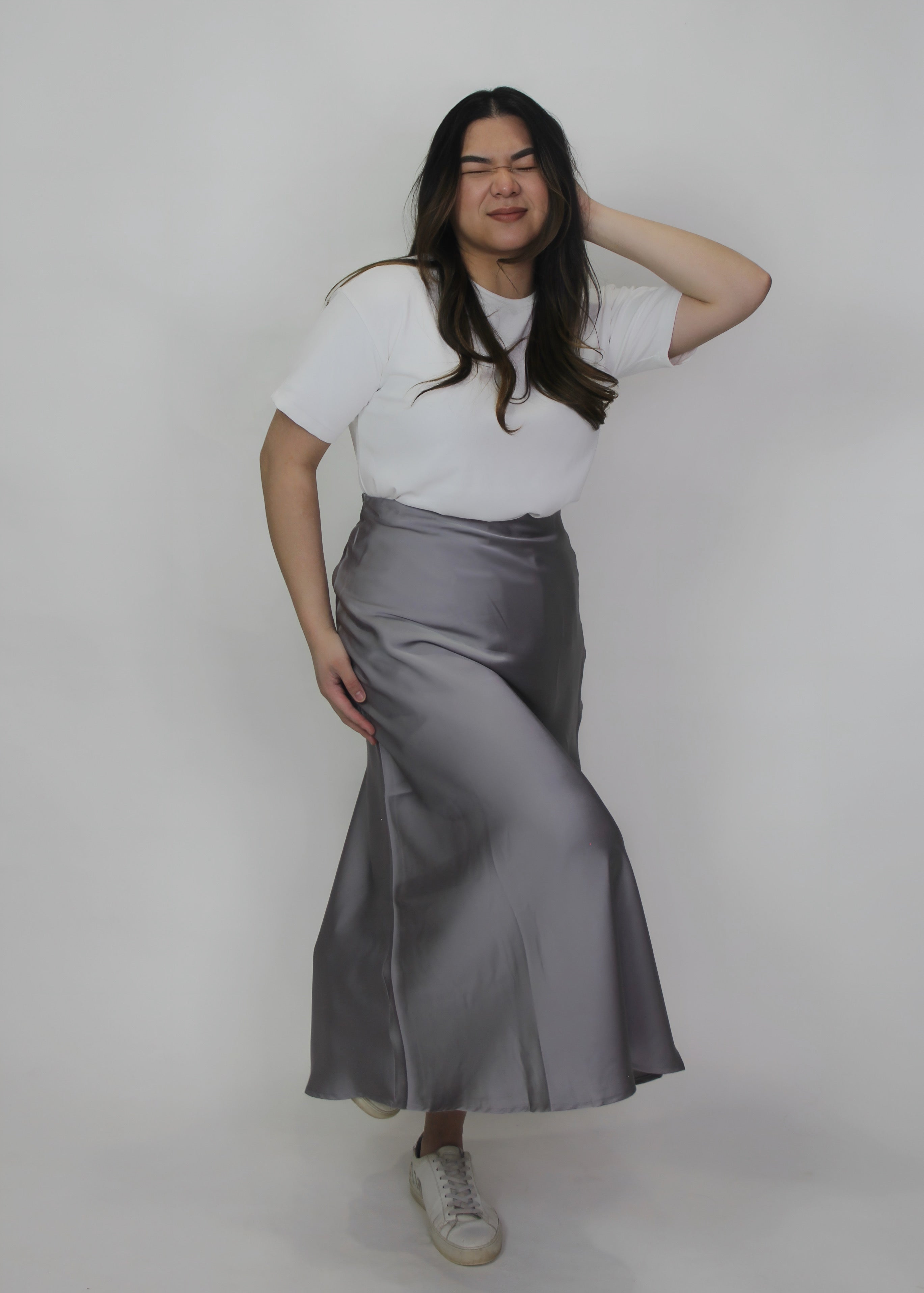 Satin Midi Skirt