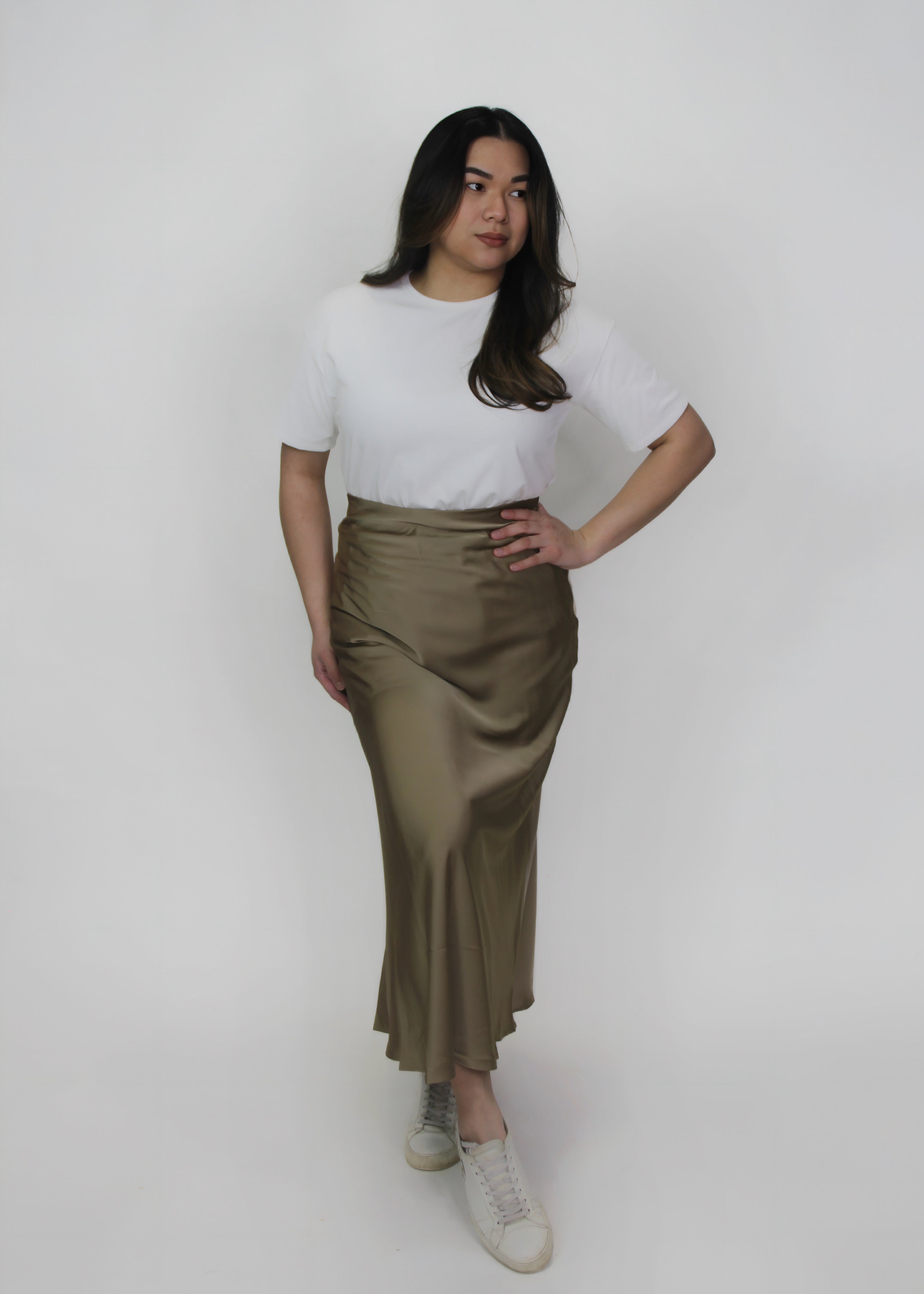 Satin Midi Skirt