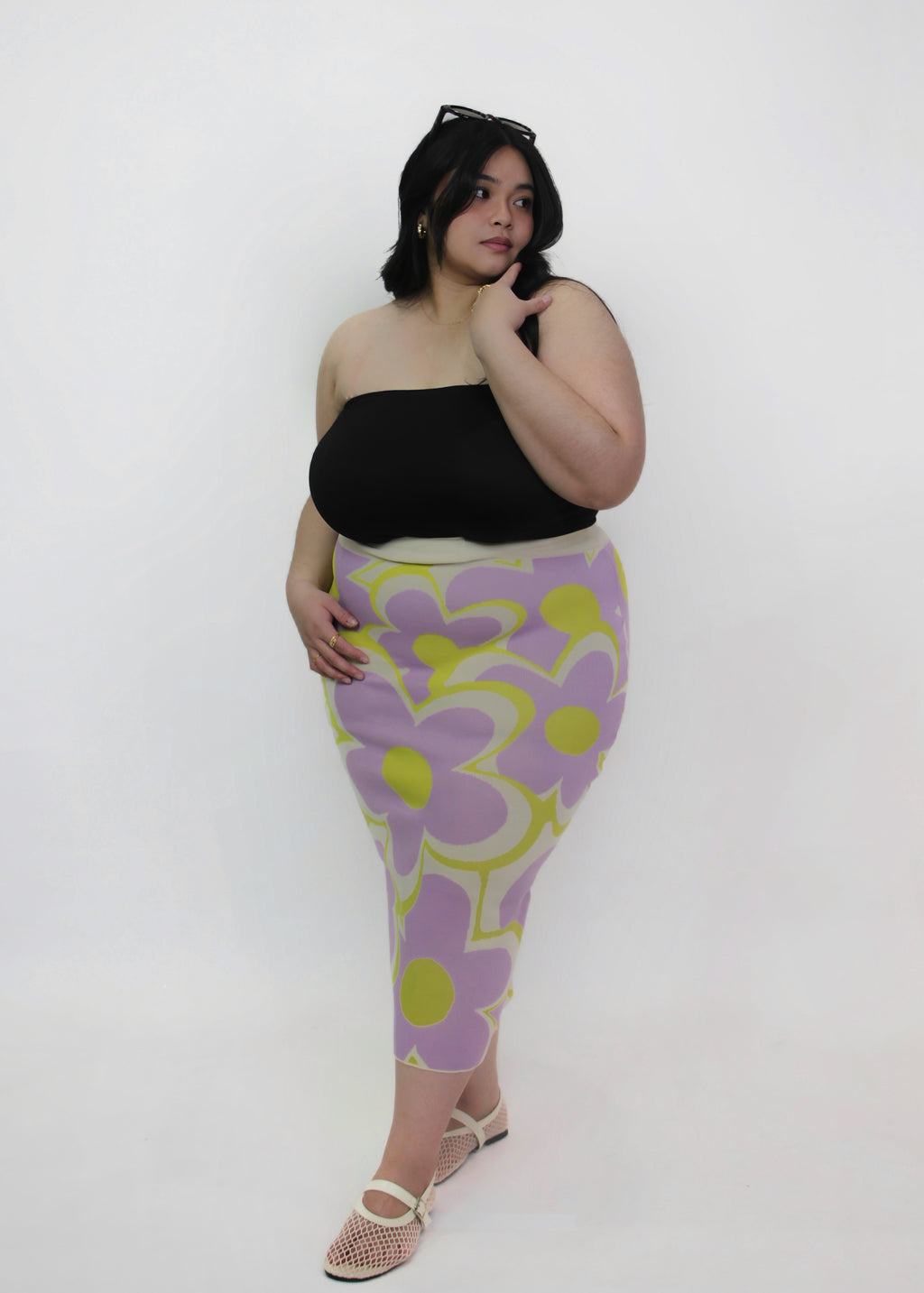 Retro Floral Soft Knit Matching Set