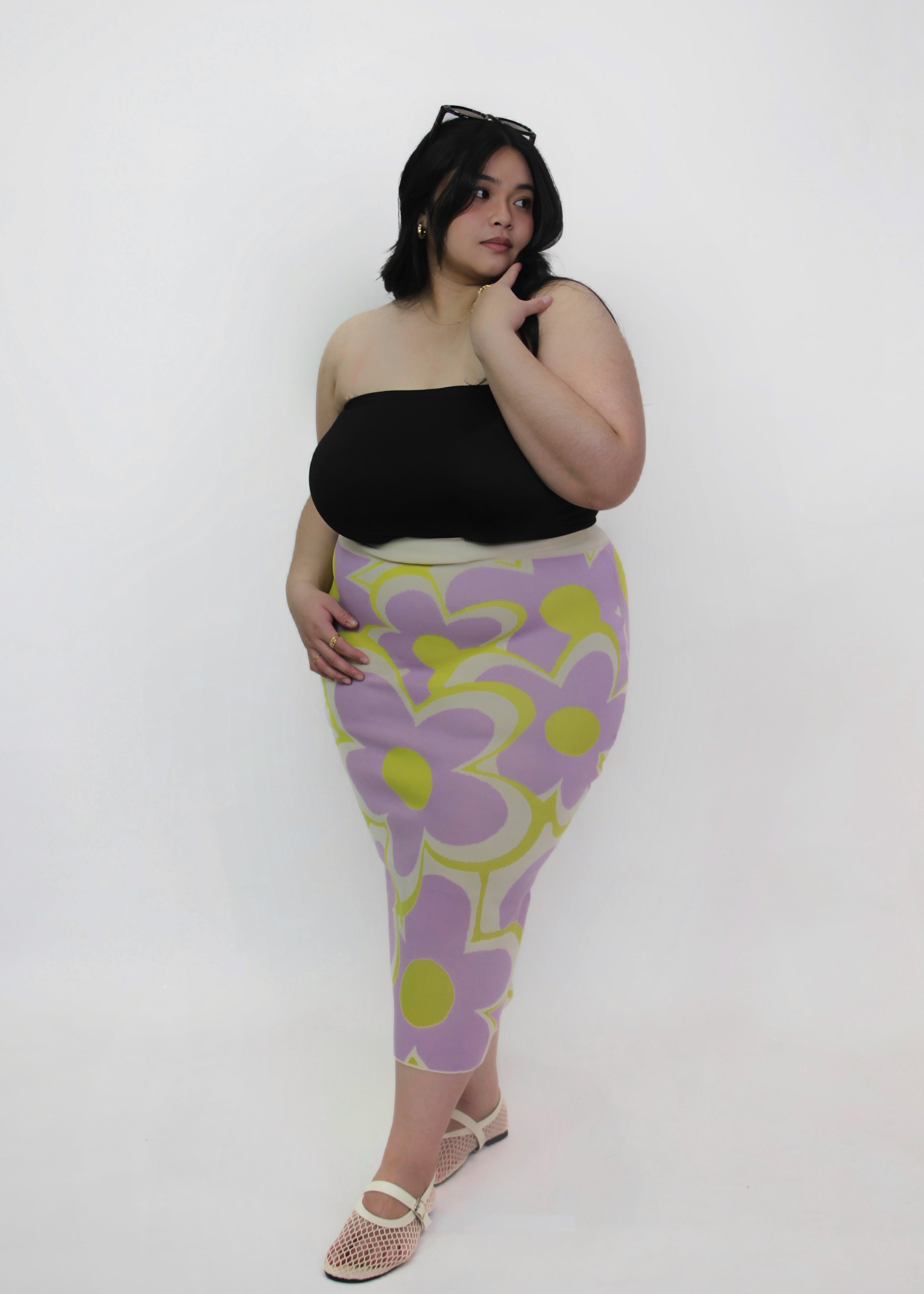 Retro Floral Soft Knit Matching Set