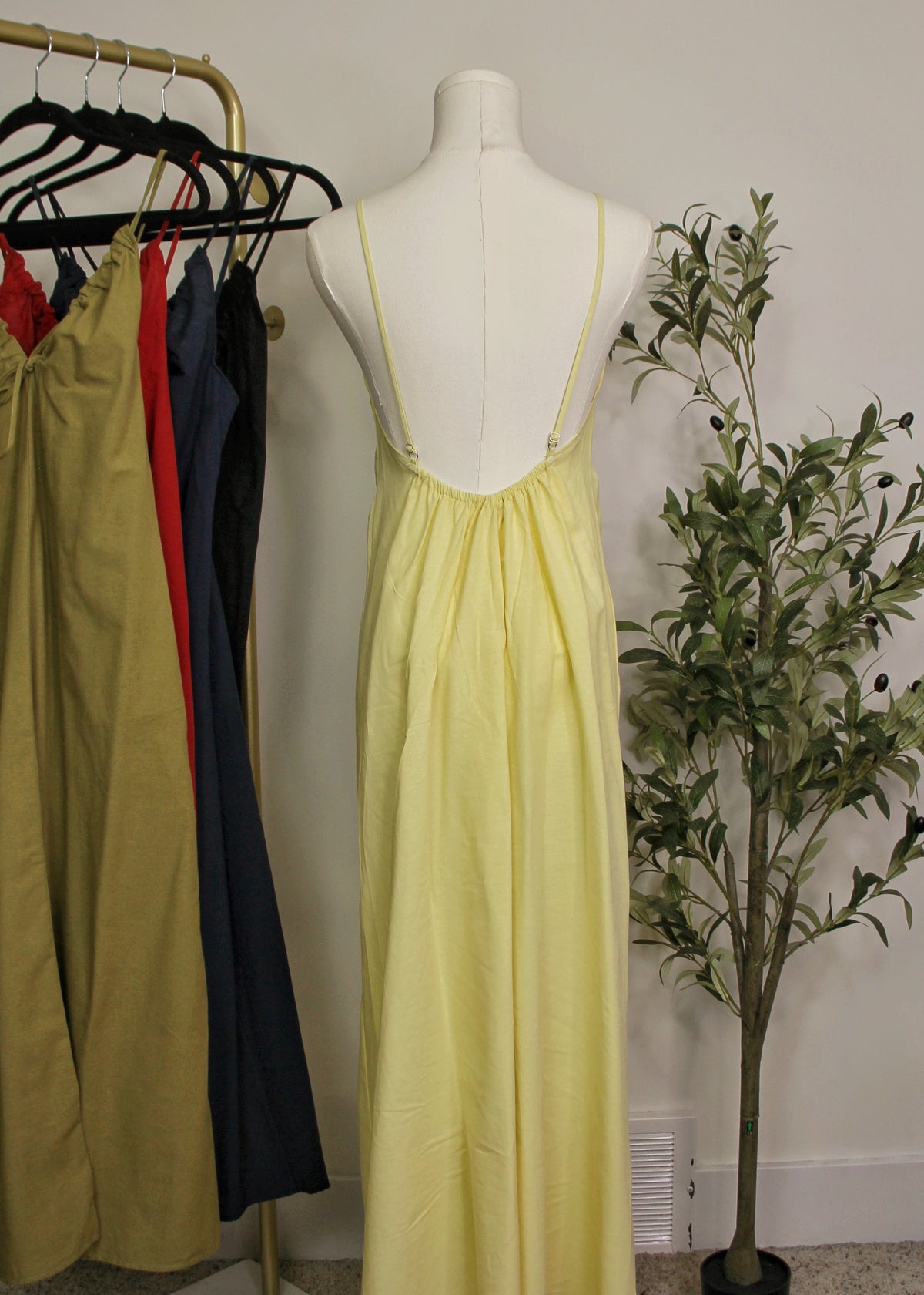Ruched Tie-Front Maxi Dress