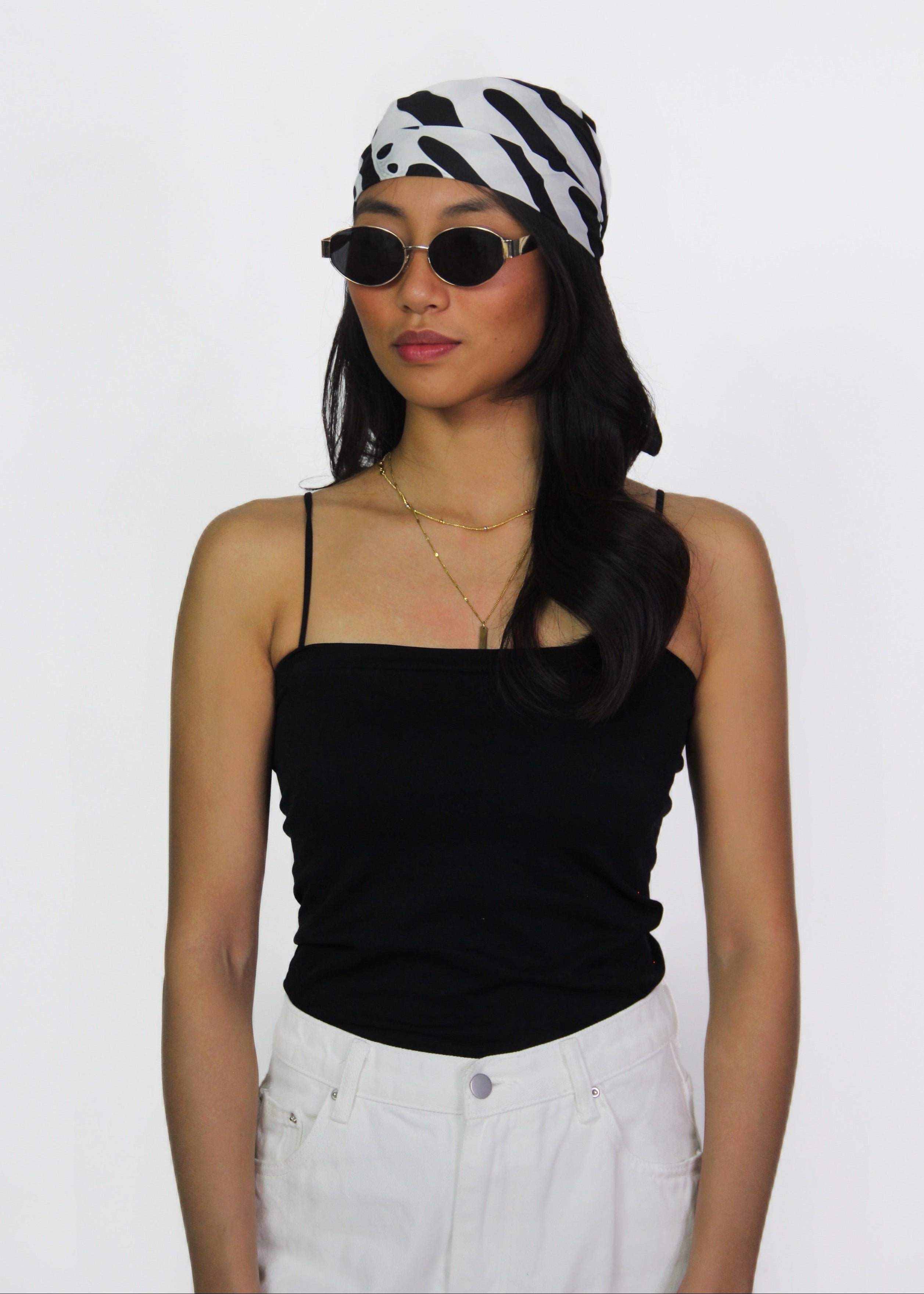 Satin Bandana Scarf – Zebra