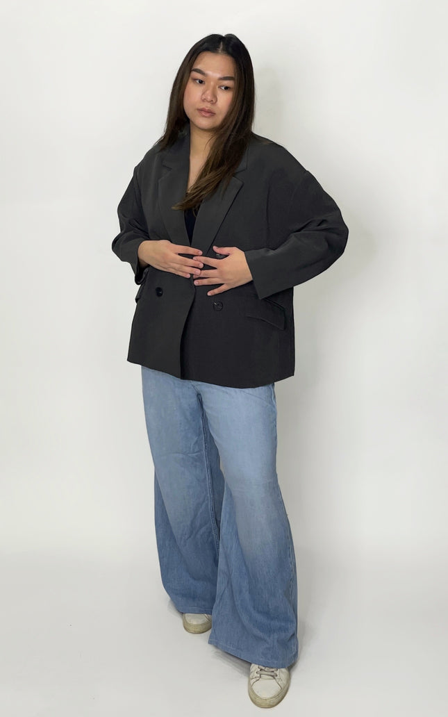 Charcoal Oversized Blazer (short sleeves)