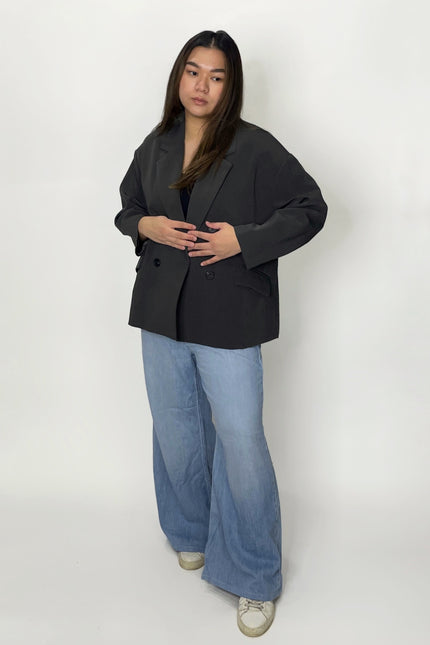 Charcoal Oversized Blazer (short sleeves)