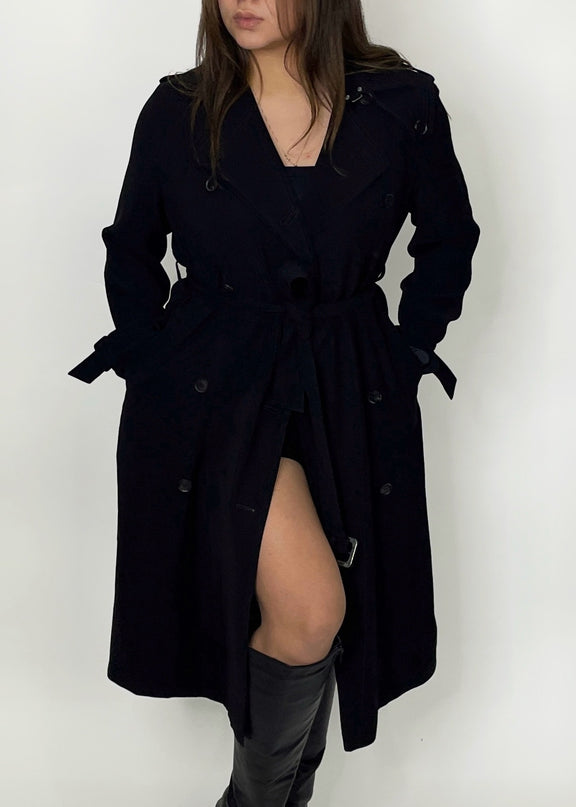 Midnight Cotton Trench Coat