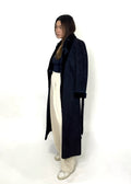 Midnight Faux-Fur Trim Coat