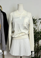 Cable Knit Collared Top