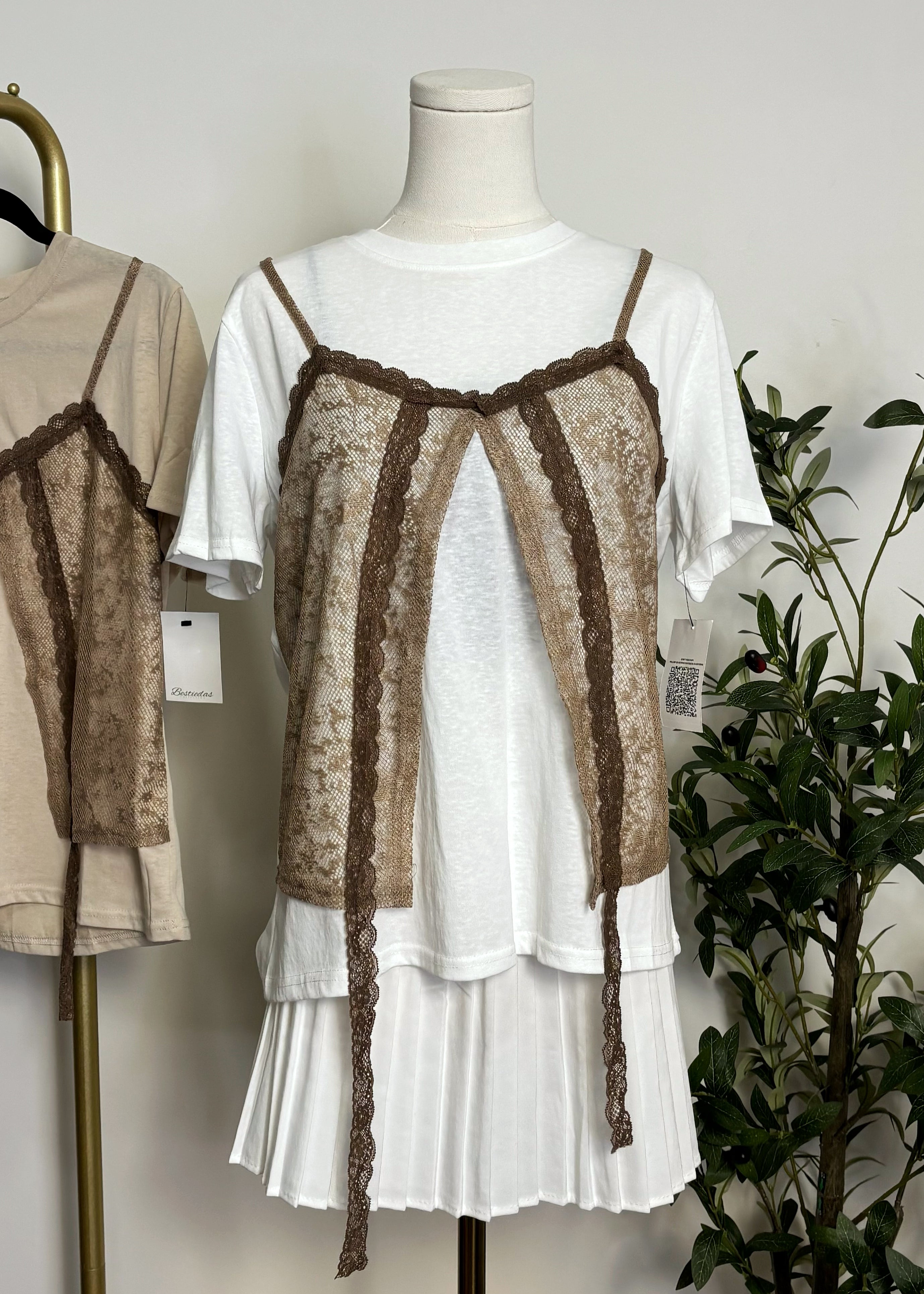 Lace Overlay T-Shirt