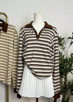 Striped Long Sleeve Polo