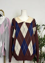 Oversized Argyle Sweater
