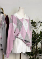 Oversized Argyle Sweater