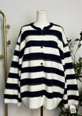 Oversized Striped Knit Cardigan