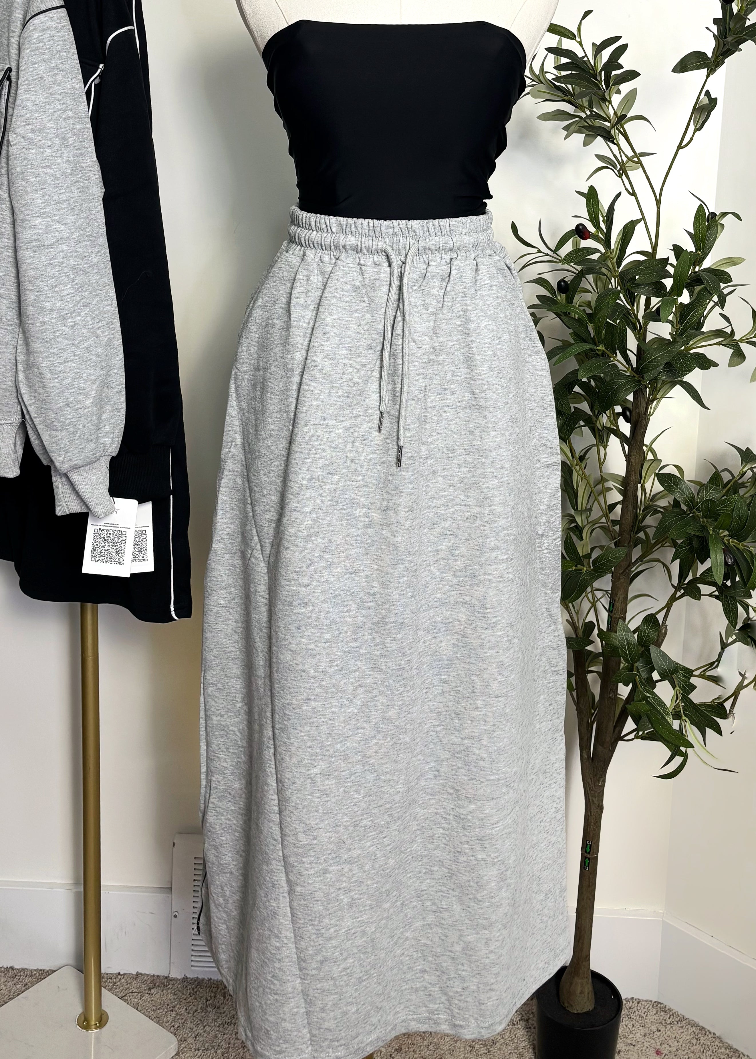 Half-Zip Jacket & Maxi Skirt Set