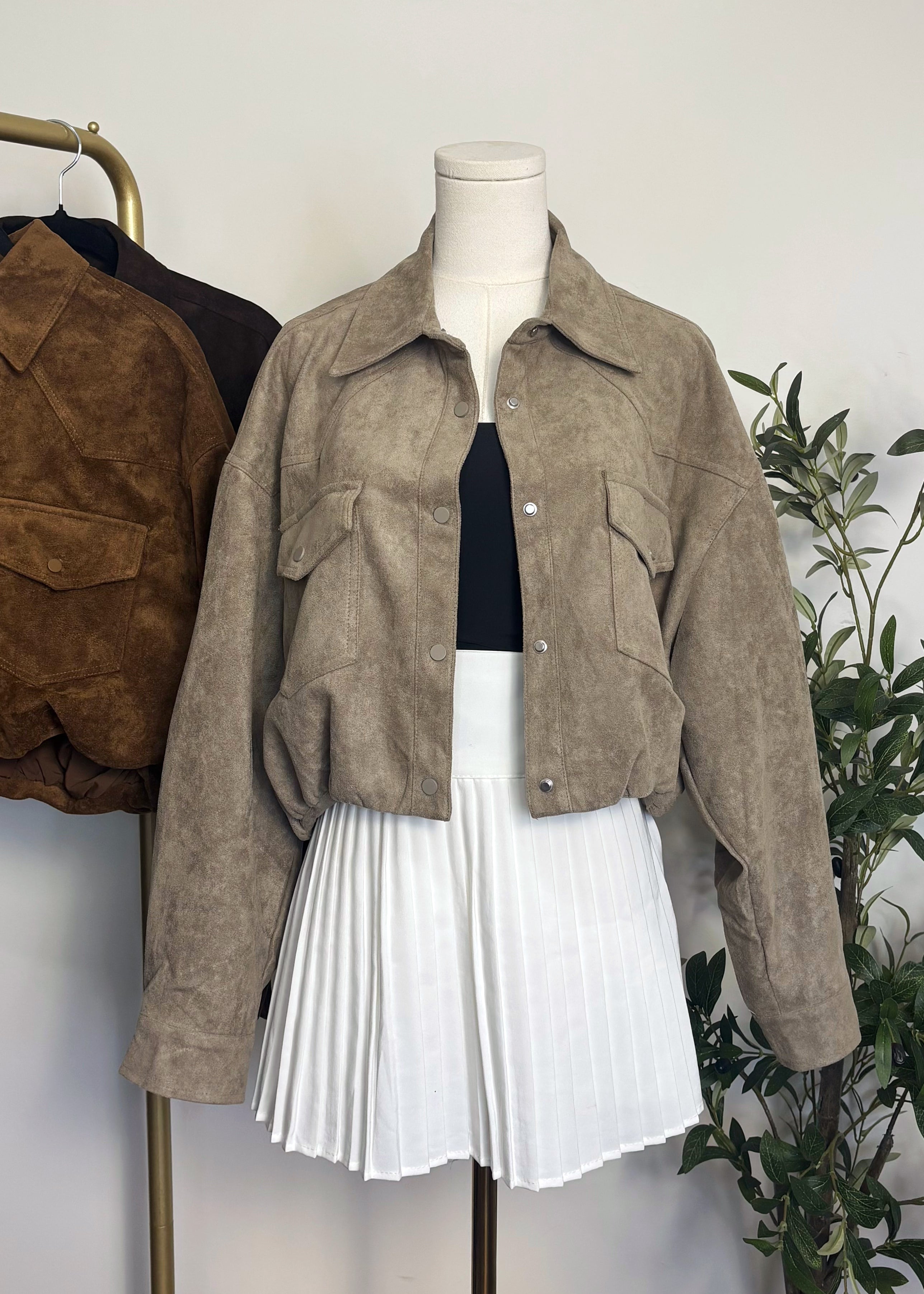 Suede Cropped Jacket